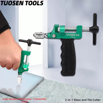 Topson ролерен нож за стъкло с двоен дизайн за откриване на граници – за рязане на стъкло и плочки, дебелина на рязане 3–10 мм