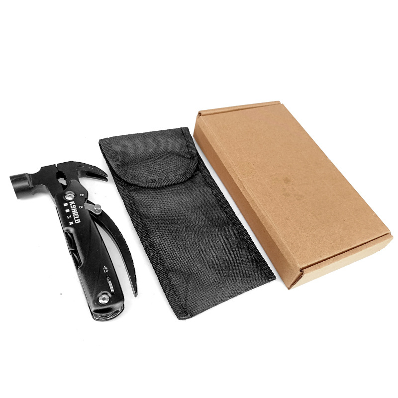 Nerūdijančio plieno galva, plieno rankena, daugiadarbis plaktukas stovyklavimui, svoris 0,252 kg