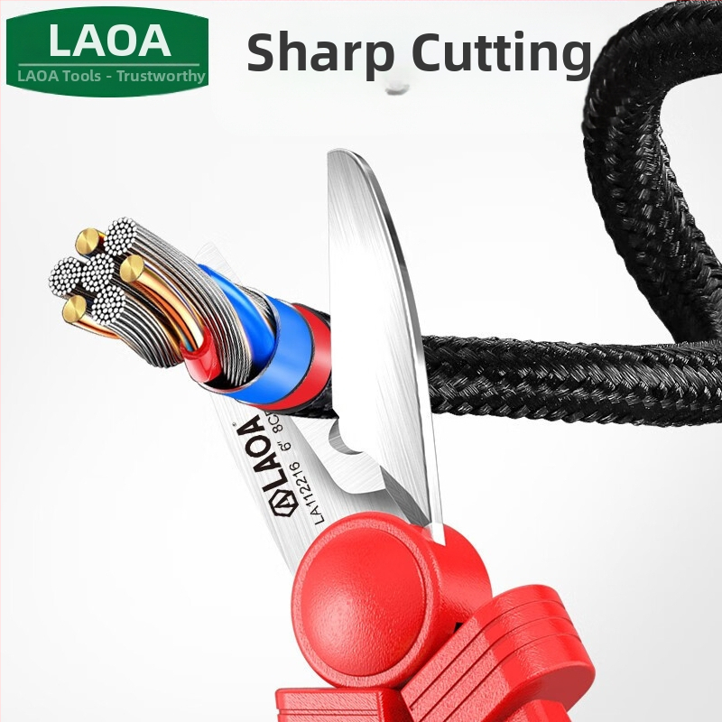 Old A Tool Изолирани електрически ножици с VDE изолация, мултифункционални ножици за кабелни канали, модел LA112216