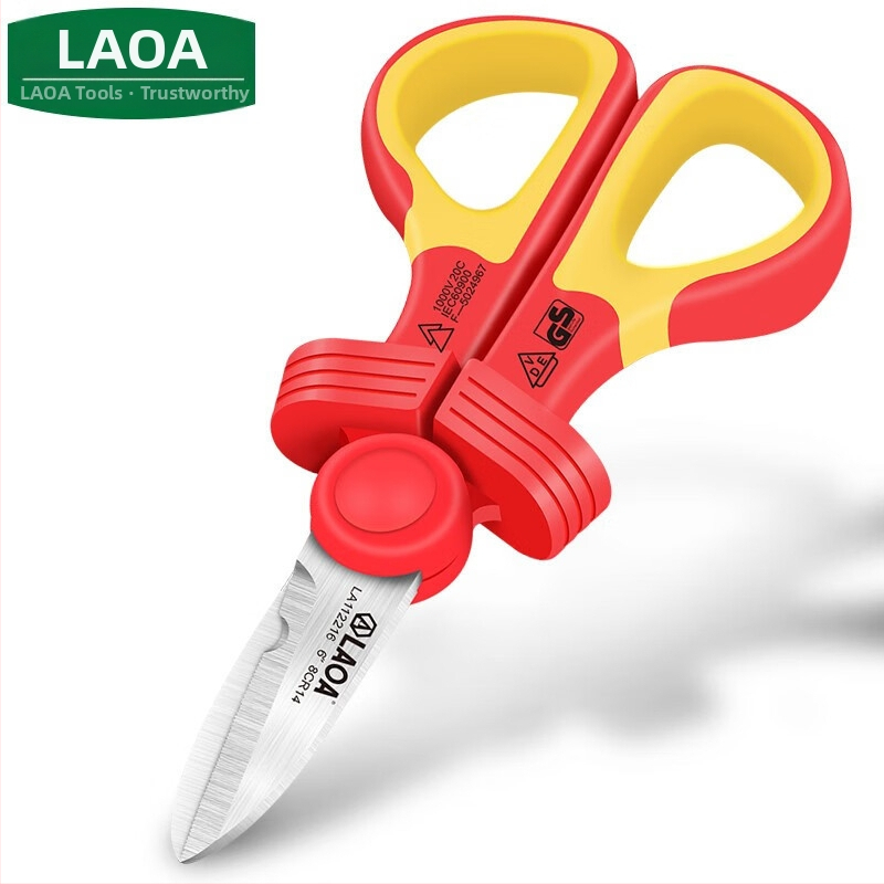 Old A Tool Изолирани електрически ножици с VDE изолация, мултифункционални ножици за кабелни канали, модел LA112216