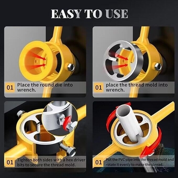 Εργαλείο χειροκίνητης κοχλίωσης PVC σωλήνων Bohui για σωλήνες ύδρευσης