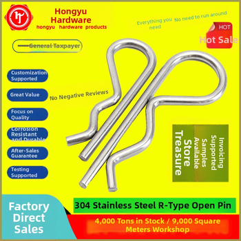 304 nerūdijančio plieno, B tipo cotter pin, R tipo banguotasis pin, Nacionalinis standartas, kietumas 4,8