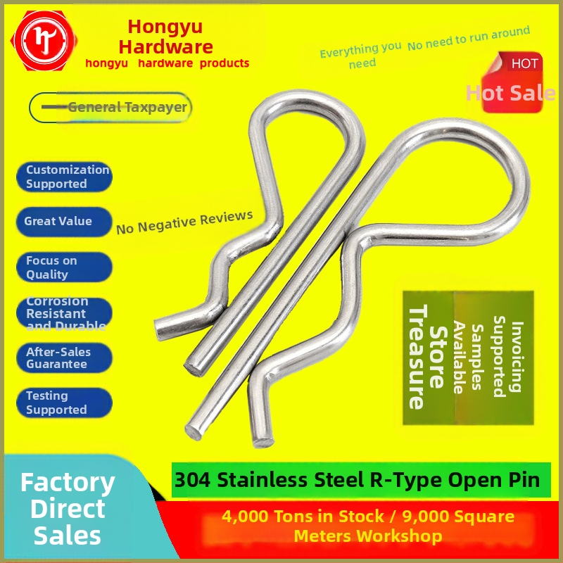 304 nerūdijančio plieno, B tipo cotter pin, R tipo banguotasis pin, Nacionalinis standartas, kietumas 4,8