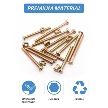 Junjie baldų sraigtas su apvalia galva, cinkuotas, klasė B, GB825, su barrel nut