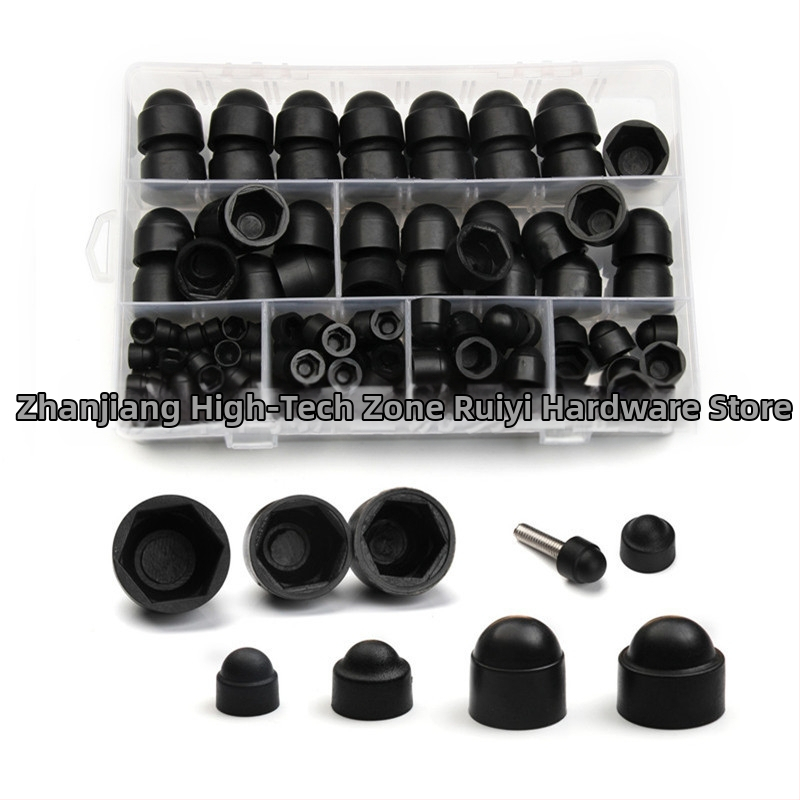 Plastikiniai šešiakampiai veržlių dangteliai, 145 vnt., GB6170-86 standarto, Klasė A