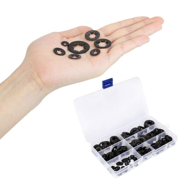 Plum Blossom guolių laikiklio žiedas ir spaustukas, 65Mn plienas, juodo cinko danga, GB849-88, Klasė B, 280 vnt.