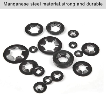 Plum Blossom guolių laikiklio žiedas ir spaustukas, 65Mn plienas, juodo cinko danga, GB849-88, Klasė B, 280 vnt.