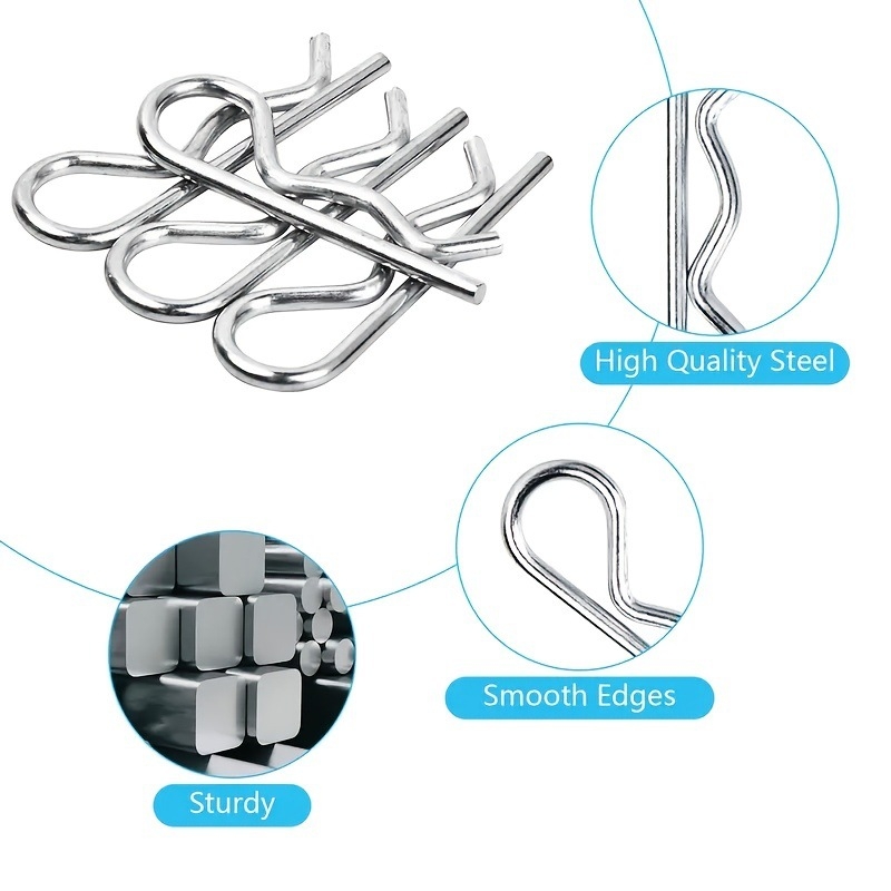 R formos kaištis su dvigubais žiedais, dėžutėje 100 vnt., Blue Fox ženklas, standarto numeris YJT 19099, paviršiaus apdorojimas: Nėra