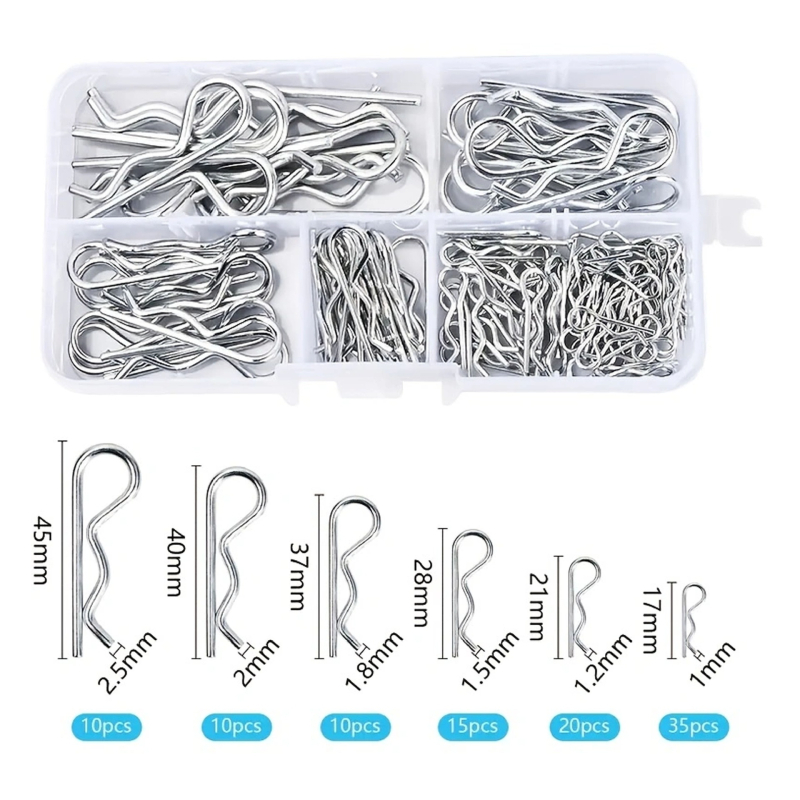 R formos kaištis su dvigubais žiedais, dėžutėje 100 vnt., Blue Fox ženklas, standarto numeris YJT 19099, paviršiaus apdorojimas: Nėra