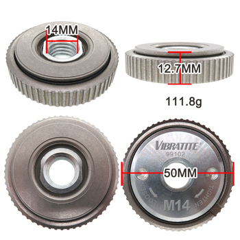 Dongyan ηλεκτρικός γωνιακός τροχός με M14 πλάκα πίεσης που κλειδώνει αυτόματα και παξιμάδι γραναζιού, διμεταλλική κατασκευή