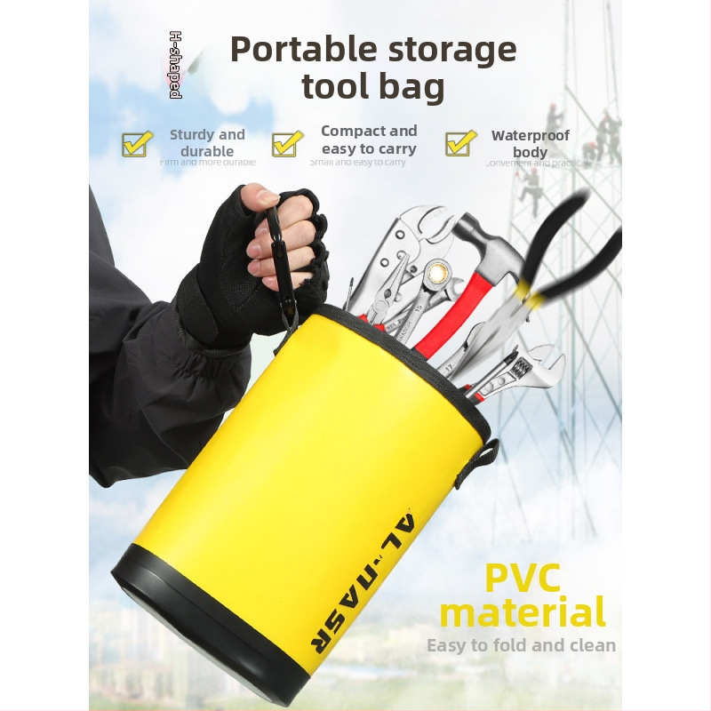 Įrankių krepšys darbui aukštyje – atsparus vandeniui, tinkamas elektrikų priežiūrai ir sodininkystei, su juosmens diržu ir pakabinimo skyriais