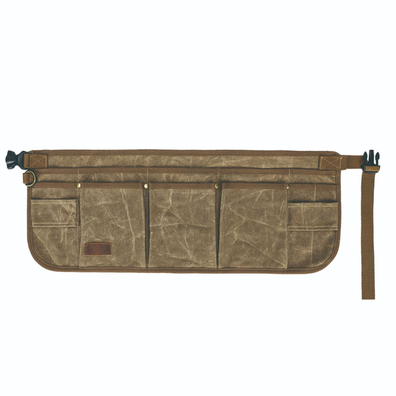 Drobės įrankių juosta – pritaikoma daugiafunkcinė įrankių dėžutė su logotipo spauda; savybės: saugojimas, dilimui atsparus, vagių apsauga