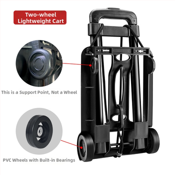 Αναδιπλούμενο δίτροχο καρότσι μεταφοράς (χειριστήριο έλξης, φορητό, χωρητικότητα 35 kg, πλαστική κατασκευή)