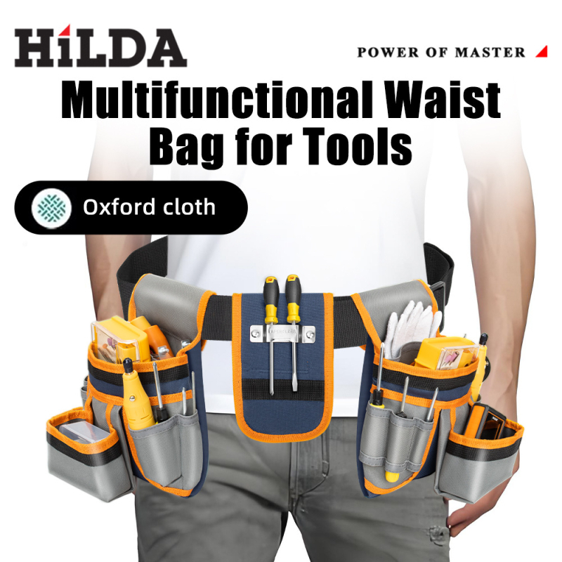 Geantă de talie pentru unelte din canvas, groasă și rezistentă la uzură, multifuncțională pentru electrician, curea reglabilă