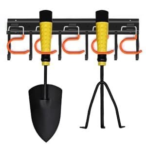 Стенно монтиран стелаж за градински инструменти (железен материал, винтов монтаж, модерен стил, модел SH-011, тегло 7 кг)