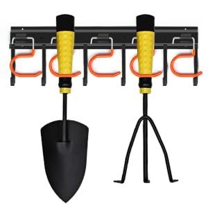 Ράφι αποθήκευσης εργαλείων κήπου τοίχου (σιδηρού κατασκευή, βιδωτή εγκατάσταση, μοντέρνο στυλ, μοντέλο SH-011, βάρος 7 κιλά)