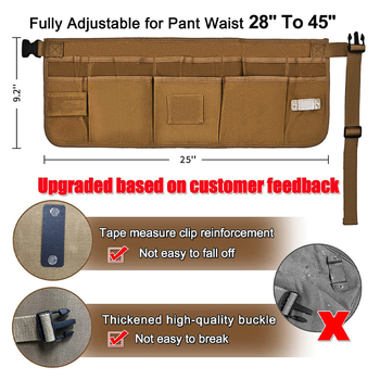 Αμάνικη ποδιά από καμβά λαδιού-κερωμένου με πτυσσόμενη θήκη εργαλείων, αδιάβροχη, βαρέως τύπου για ηλεκτρολόγους και ξυλουργούς