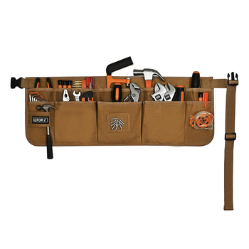 Αμάνικη ποδιά από καμβά λαδιού-κερωμένου με πτυσσόμενη θήκη εργαλείων, αδιάβροχη, βαρέως τύπου για ηλεκτρολόγους και ξυλουργούς