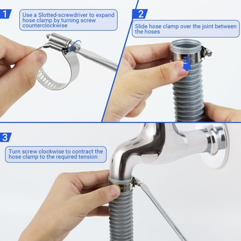 Set od 82 komada nehrđajućih čeličnih stezaljki za crijeva s vijčanim mehanizmom, prilagodljive