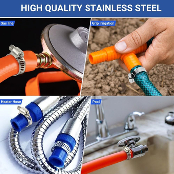 Set od 82 komada nehrđajućih čeličnih stezaljki za crijeva s vijčanim mehanizmom, prilagodljive