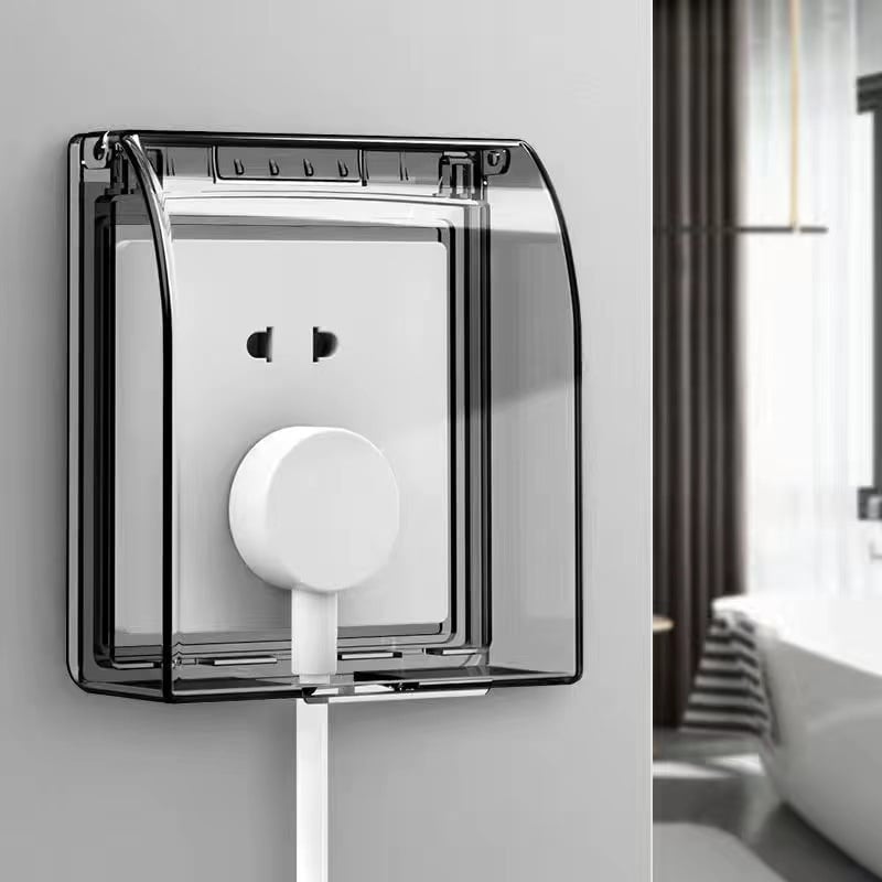 Πρίζα τύπου 86 με αδιάβροχο κάλυμμα για κουτί διακόπτη μπάνιου (με αυτοκόλλητη στερέωση, προστασία από πιτσιλίσματα, αυξημένο ύψος)