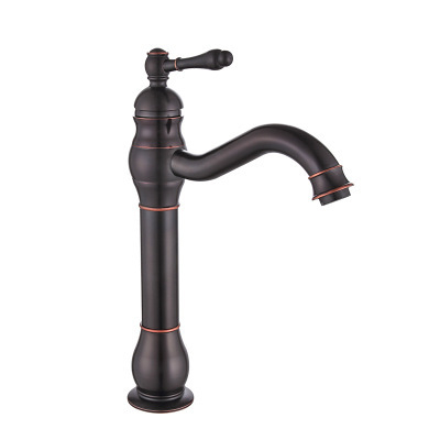 Europos senovinis bronzinis maišytuvas praustuvei, 360° pasukimas, karštas ir šaltas vanduo, varinis korpusas, keraminių vožtuvų plokštelė