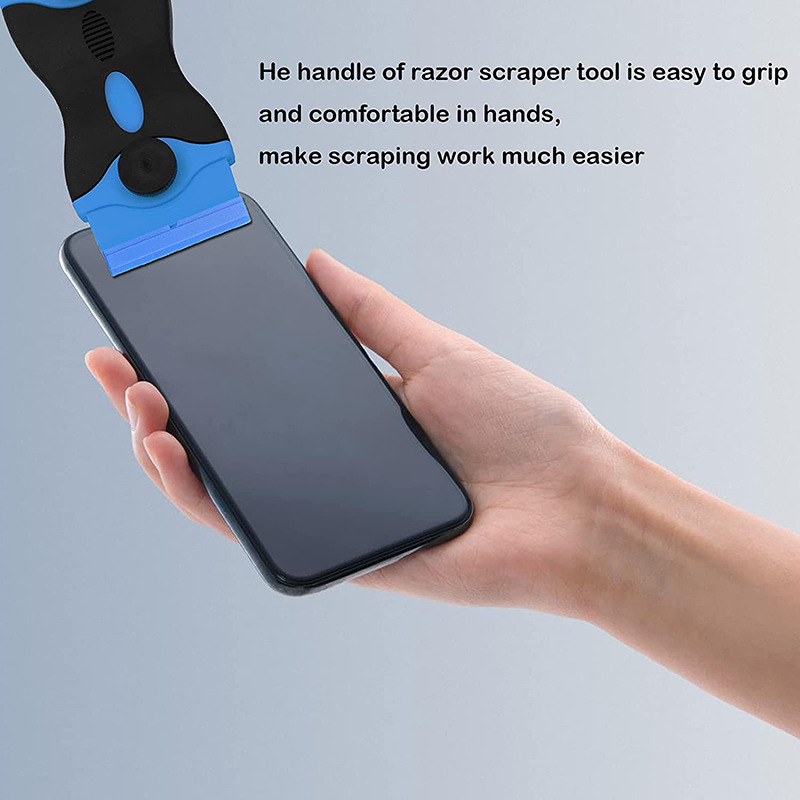 Set lame de ras din plastic - cu margine dublă, 200 lame (100 buc./cutie), material PP, pentru îndepărtarea adezivului