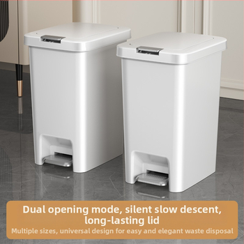 Kanta za smeće s poklopcem, otvaranje pedalom, dugi cilindrični oblik, plastika, 10 L