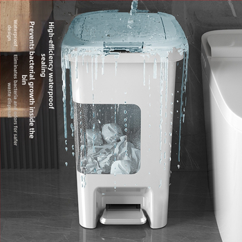 Kanta za smeće s poklopcem, otvaranje pedalom, dugi cilindrični oblik, plastika, 10 L