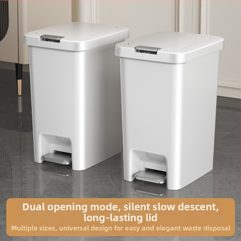 Kanta za smeće s poklopcem, otvaranje pedalom, dugi cilindrični oblik, plastika, 10 L