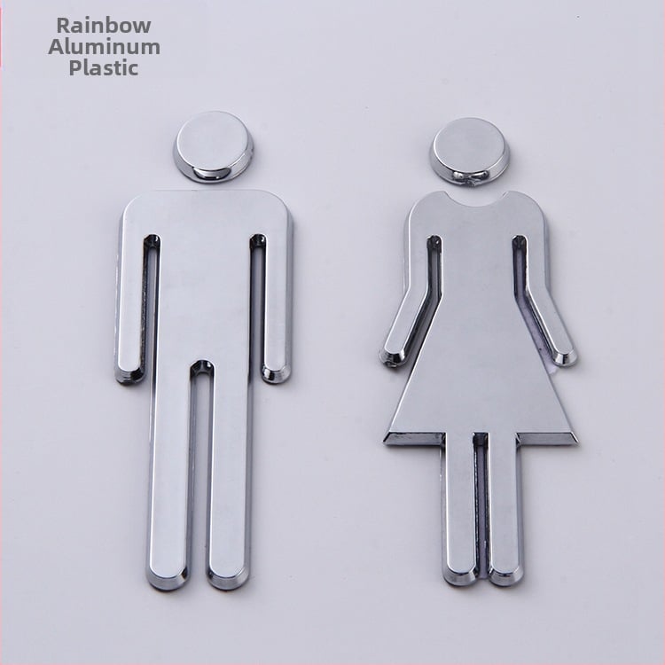 3D табели за тоалетна за мъже и жени – ABS пластмаса, електроплакиран финиш, персонализируеми табели за мебели