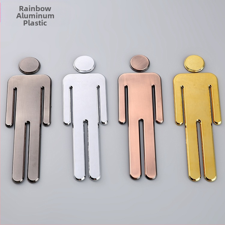 3D табели за тоалетна за мъже и жени – ABS пластмаса, електроплакиран финиш, персонализируеми табели за мебели