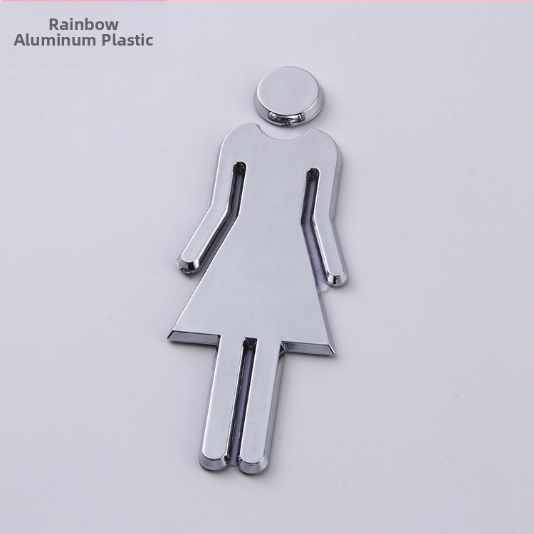 3D табели за тоалетна за мъже и жени – ABS пластмаса, електроплакиран финиш, персонализируеми табели за мебели