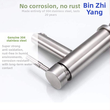 Nerūdijančio plieno praustuvo maišytuvo, vieno skylės, karštas ir šaltas vanduo, keraminių disko vožtuvas, matinis paviršius, 0–100°C