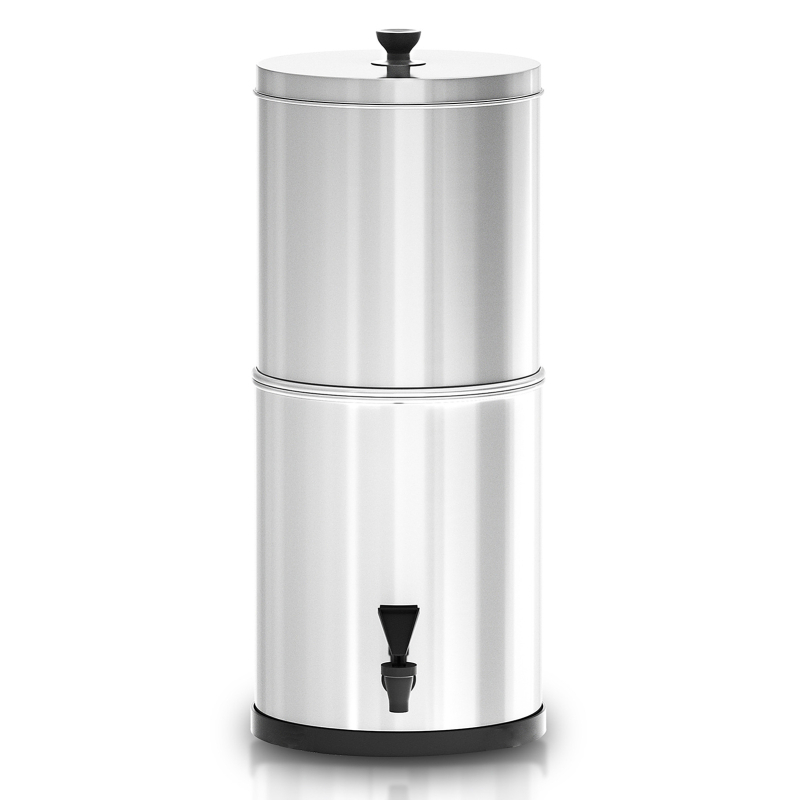 Stalo gravitacijos vandens valymo sistema, nerūdijančio plieno, nešiojama (modelis k8626, 3 kg, tinkama 3–5 asmenims)