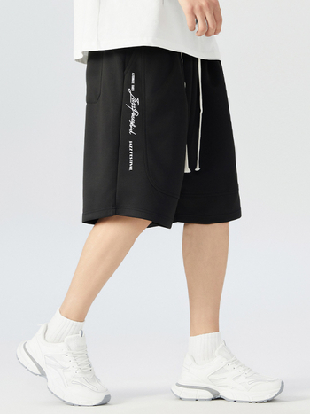 Love Noble ανδρικά αθλητικά σορτς, φαρδιά γραμμή, μεσαία μέση, διαπνέσιμος πολυεστέρας με κέντημα, καλοκαίρι, σορτς κατάλληλα για καθημερινή χρήση