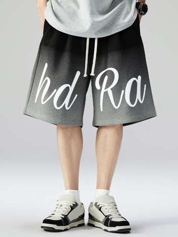 Ανδρικά casual σορτς, χαλαρή γραμμή, μέση μεσαίας ύψους, κλείσιμο με κορδόνι, εκτύπωση με γράμματα, 95% πολυεστέρας, καλοκαίρι