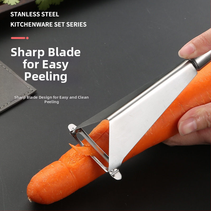 Три в едно устройство за подготовка на плодове: обелвачка, резач и нож за резба на плодове – неръждаема стомана, персонализируемо лого, лицензиран частен марков етикет