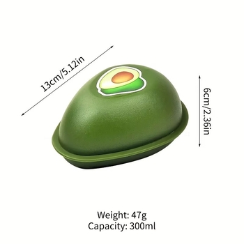 Crisper dėžutė su avokado ir vaisių formų, plastikinė sandari dėžutė vaisiams ir daržovėms, namų komplektas, PP medžiaga, talpa iki 300 ml, keli formų variantai (avokadas, svogūnas, pomidoras, citrina, paprika, česnakas)