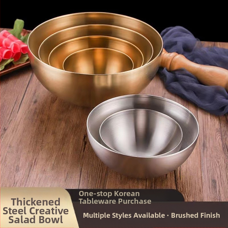 Apskritas 201 nerūdijančio plieno dubuo makaronams, ryžiams ir salotoms; mikrobangų krosnelė tinkama; logotipo spausdinimas įmanomas; pritaikoma.