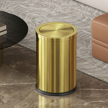 Koš za smeće od nehrđajućeg čelika, 9L, cilindričnog oblika, kućna upotreba, marka Puting
