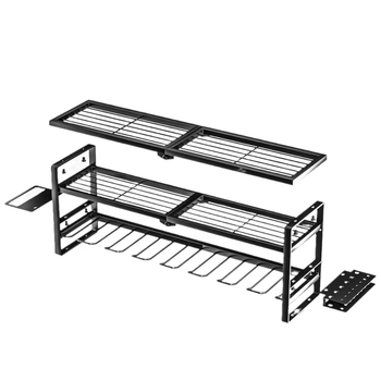 KK Μοντέλο 9, 3‑επίπεδο μεταλλικό τοίχο-ραφι για αποθήκευση ηλεκτροεργαλείων, για γκαράζ, κατασκευασμένο σύμφωνα με τα σχέδια