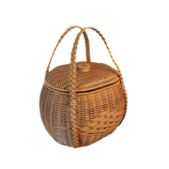 PP καλάθι αγορών, μοντέλο W001 με ωοειδές στριφτό πλέξιμο, κατάλληλο για λαχανικά και φρούτα, στυλ ελαφριάς πολυτέλειας