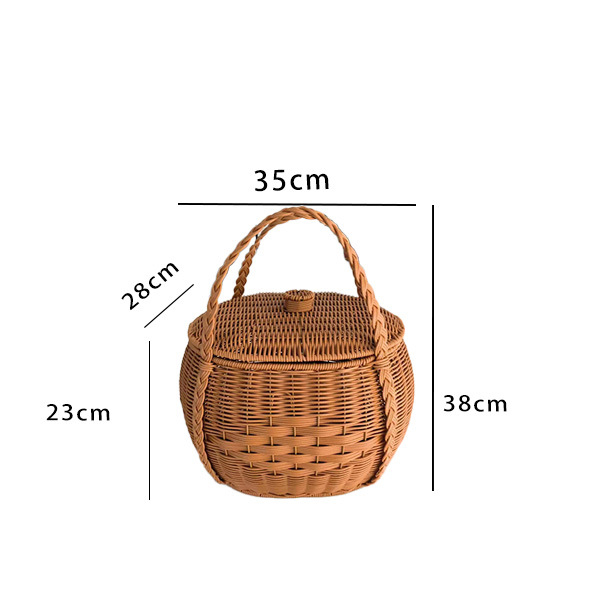 Coș de cumpărături din PP, model W001 cu împletire răsucită într-un oval, potrivit pentru legume și fructe, stil lux ușor