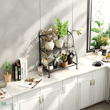 Πτυσσόμενος επιτραπέζιος ράφι αποθήκευσης κουζίνας και μπάνιου, διόροφος, πολυλειτουργικός