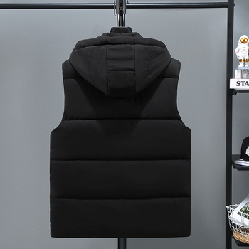 Γιλέκο από βαμβάκι με ψηλό γιακά, κλείσιμο με φερμουάρ, με στενή γραμμή, για τον χειμώνα, πολυεστερική επένδυση.