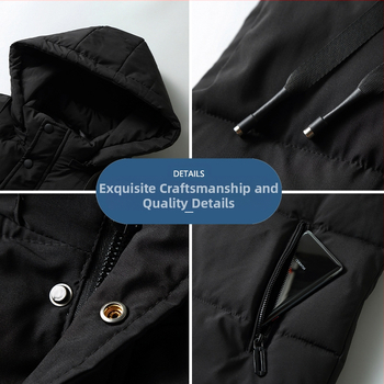 Γιλέκο από βαμβάκι με ψηλό γιακά, κλείσιμο με φερμουάρ, με στενή γραμμή, για τον χειμώνα, πολυεστερική επένδυση.