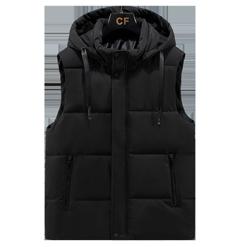 Γιλέκο από βαμβάκι με ψηλό γιακά, κλείσιμο με φερμουάρ, με στενή γραμμή, για τον χειμώνα, πολυεστερική επένδυση.