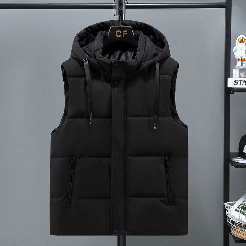 Γιλέκο από βαμβάκι με ψηλό γιακά, κλείσιμο με φερμουάρ, με στενή γραμμή, για τον χειμώνα, πολυεστερική επένδυση.