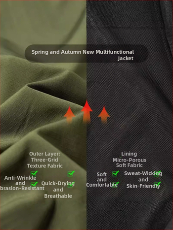 Ανδρικό μπουφάν εργασίας με κουκούλα, αδιάβροχο, φαρδιά γραμμή, ύφασμα πολυεστέρα 100%